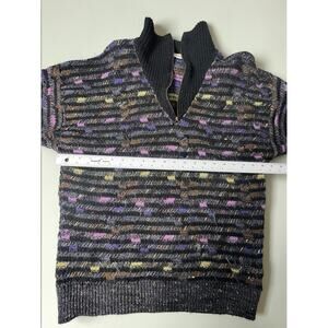 Vintage Nani Bon Colorful Sweater Made in Italy 1/4 Zip Mens M